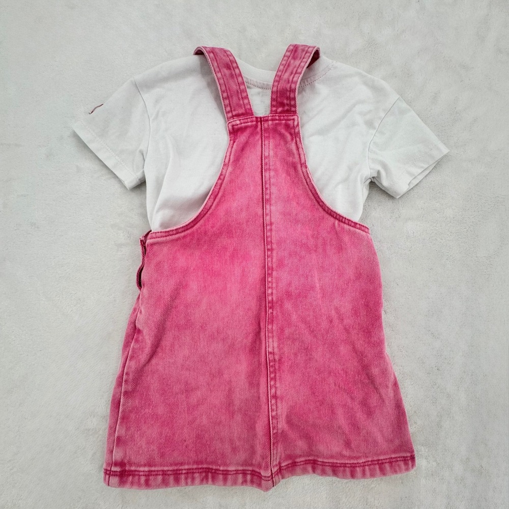 My Little Pony Overall Dress Jumper & Shirt Set Toddler 3T Pink Acid Wash Denim - Picture 6 of 11